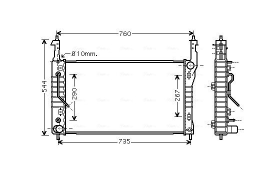 Radiator, engine cooling OLA2424 Ava Quality Cooling