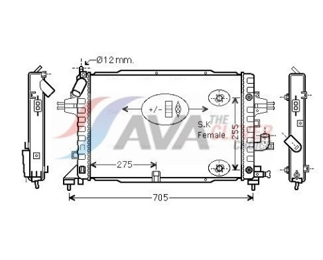 Radiator, engine cooling OLA2467 Ava Quality Cooling