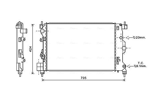 Radiator, engine cooling OLA2666 Ava Quality Cooling