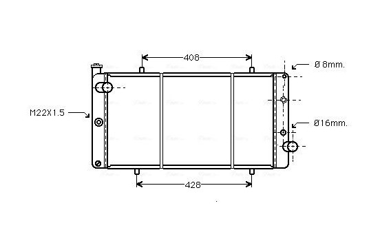 Radiator, engine cooling PE2110 Ava Quality Cooling