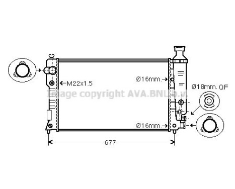 Radiator, engine cooling PE2126 Ava Quality Cooling