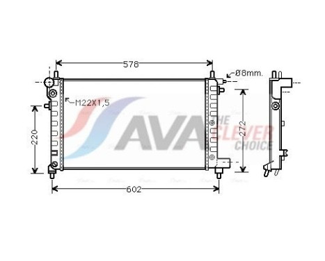 Radiator, engine cooling PE2149 Ava Quality Cooling