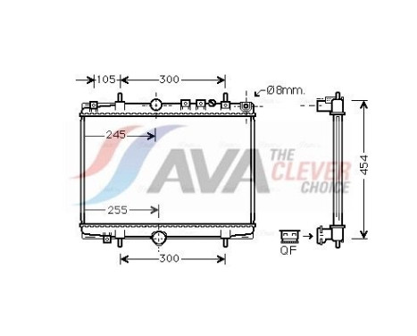 Radiator, engine cooling PE2234 Ava Quality Cooling