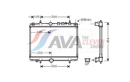 Radiator, engine cooling PE2234 Ava Quality Cooling