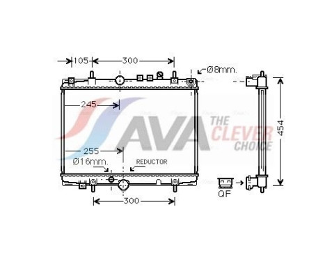 Radiator, engine cooling PE2235 Ava Quality Cooling