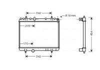 Radiator, engine cooling PE2265 Ava Quality Cooling