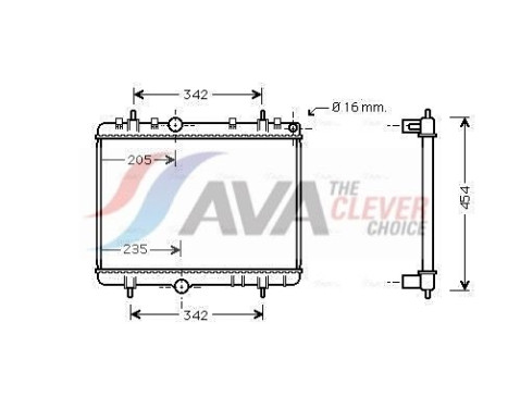 Radiator, engine cooling PE2267 Ava Quality Cooling