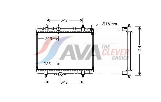 Radiator, engine cooling PE2267 Ava Quality Cooling