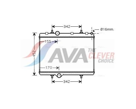 Radiator, engine cooling PE2281 Ava Quality Cooling