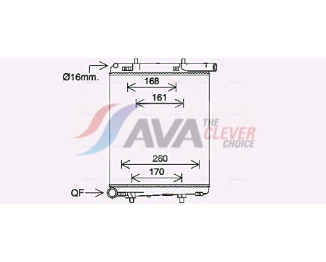 Radiator, engine cooling PE2411 Ava Quality Cooling