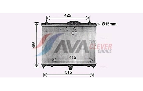 Radiator, engine cooling PE2423 Ava Quality Cooling, Image 2