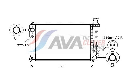 Radiator, engine cooling PEA2125 Ava Quality Cooling