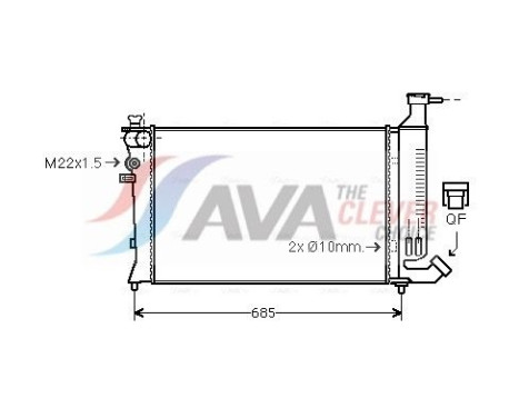 Radiator, engine cooling PEA2136 Ava Quality Cooling