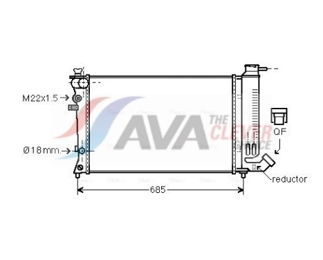 Radiator, engine cooling PEA2140 Ava Quality Cooling