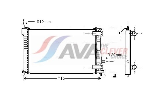 Radiator, engine cooling PEA2196 Ava Quality Cooling