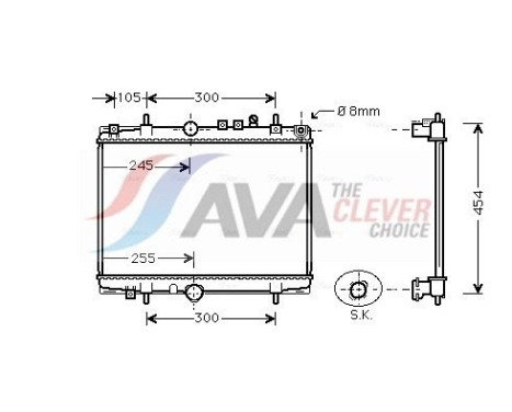 Radiator, engine cooling PEA2208 Ava Quality Cooling