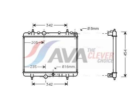 Radiator, engine cooling PEA2220 Ava Quality Cooling