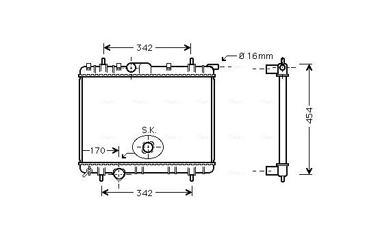 Radiator, engine cooling PEA2247 Ava Quality Cooling