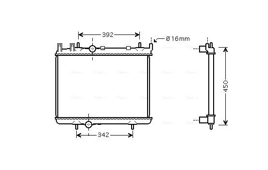 Radiator, engine cooling PEA2263 Ava Quality Cooling