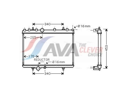 Radiator, engine cooling PEA2266 Ava Quality Cooling