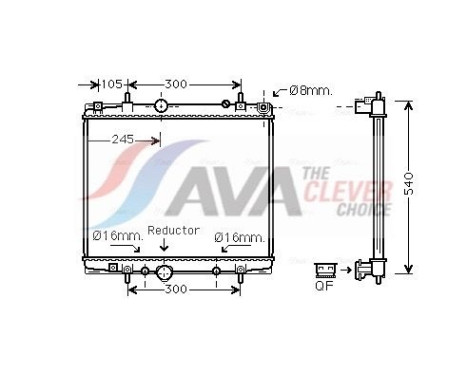 Radiator, engine cooling PEA2275 Ava Quality Cooling