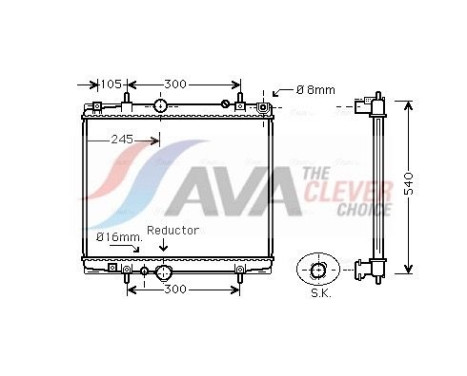 Radiator, engine cooling PEA2276 Ava Quality Cooling