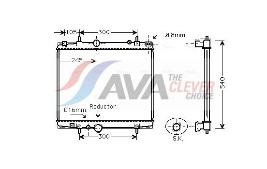 Radiator, engine cooling PEA2276 Ava Quality Cooling