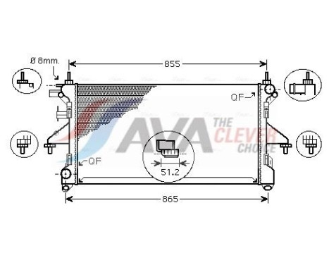 Radiator, engine cooling PEA2308 Ava Quality Cooling