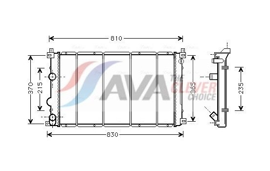 Radiator, engine cooling RT2361 Ava Quality Cooling