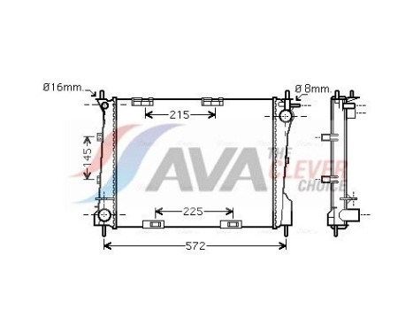 Radiator, engine cooling RT2372 Ava Quality Cooling