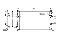 Radiator, engine cooling RT2410 Ava Quality Cooling