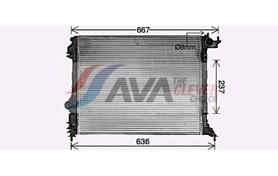 Radiator, engine cooling RT2645 Ava Quality Cooling, Image 2