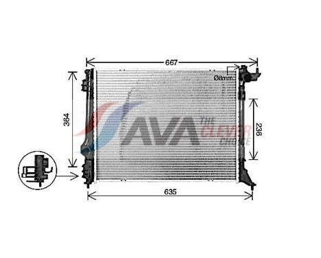 Radiator, engine cooling RT2647 Ava Quality Cooling, Image 2