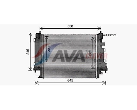 Radiator, engine cooling RT2658 Ava Quality Cooling, Image 2
