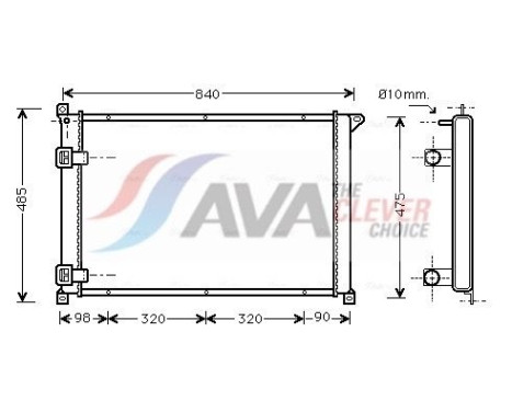 Radiator, engine cooling RTA2257 Ava Quality Cooling