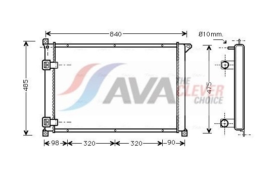 Radiator, engine cooling RTA2257 Ava Quality Cooling