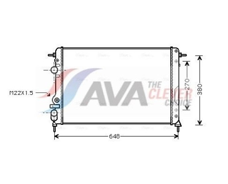 Radiator, engine cooling RTA2266 Ava Quality Cooling