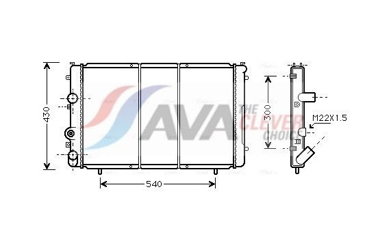 Radiator, engine cooling RTA2274 Ava Quality Cooling