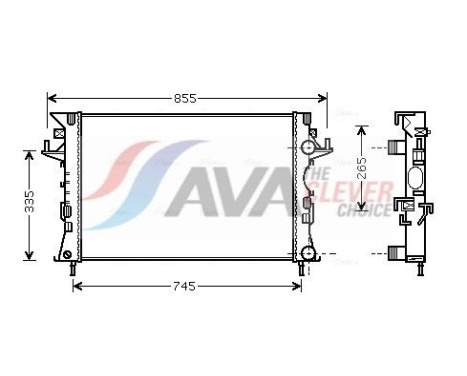 Radiator, engine cooling RTA2290 Ava Quality Cooling