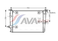 Radiator, engine cooling RTA2573 Ava Quality Cooling