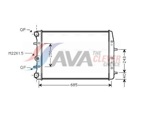 Radiator, engine cooling SAA2008 Ava Quality Cooling