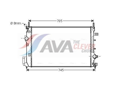 Radiator, engine cooling SBA2070 Ava Quality Cooling
