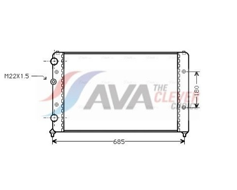 Radiator, engine cooling STA2031 Ava Quality Cooling