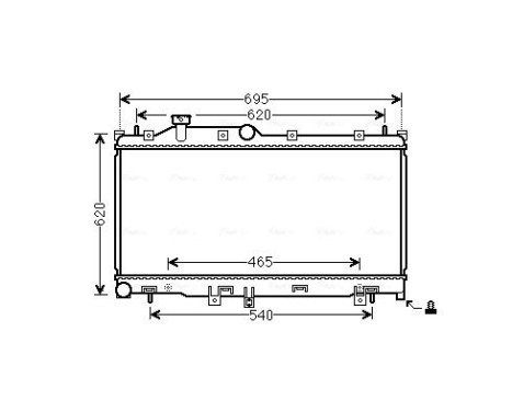 Radiator, engine cooling SU2110 Ava Quality Cooling, Image 2