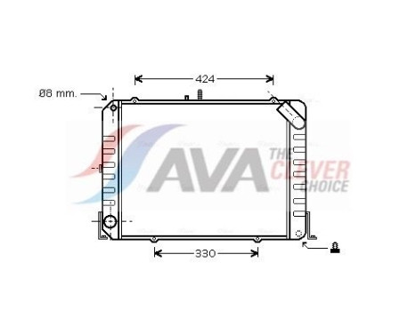 Radiator, engine cooling TO2139 Ava Quality Cooling