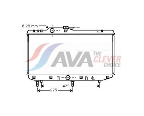 Radiator, engine cooling TO2208 Ava Quality Cooling