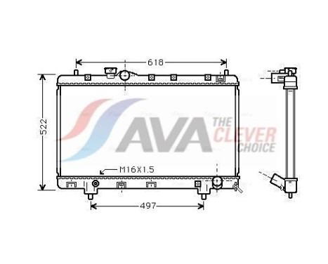 Radiator, engine cooling TO2241 Ava Quality Cooling