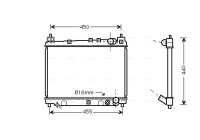 Radiator, engine cooling TO2258 Ava Quality Cooling