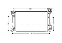 Radiator, engine cooling TO2293 Ava Quality Cooling