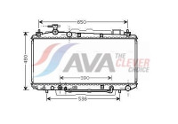 Radiator, engine cooling TO2300 Ava Quality Cooling